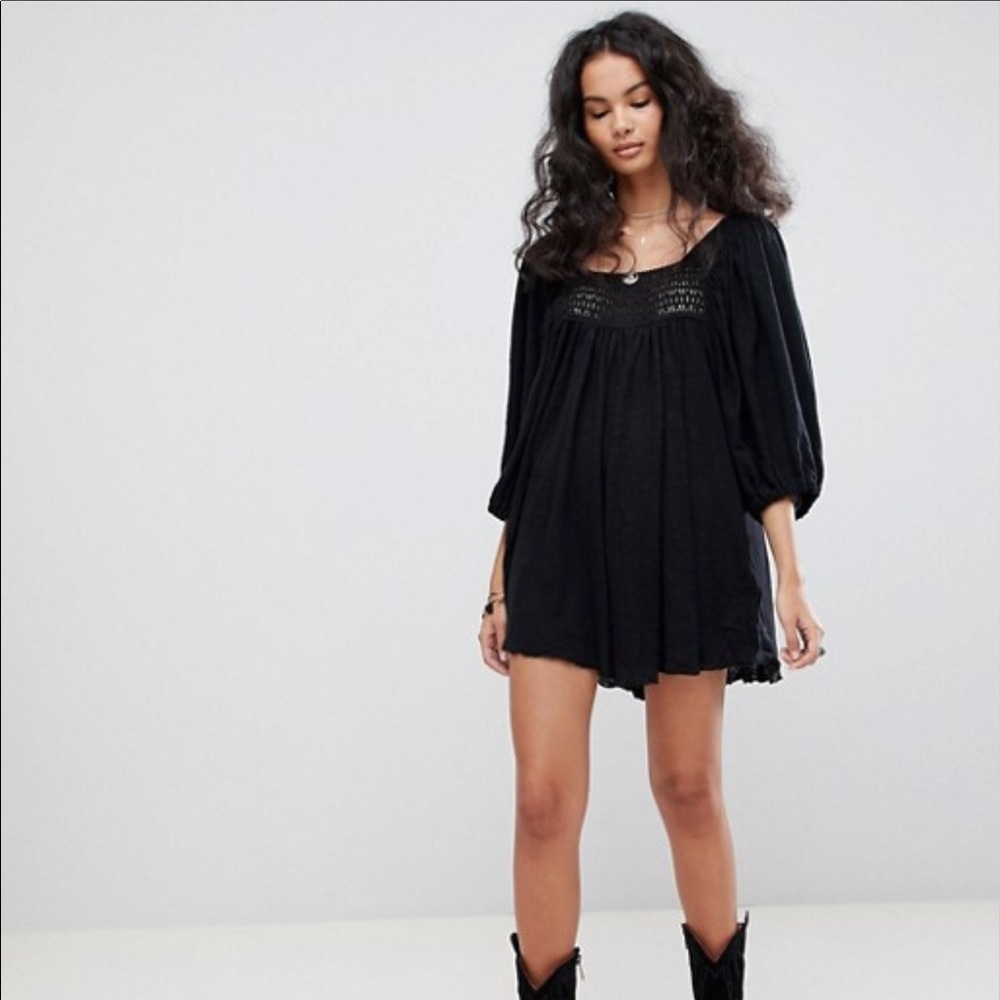 FREE PEOPLE ROMPER, NEW WITH TAG MEDIUM BLACK - Picture 3 of 8
